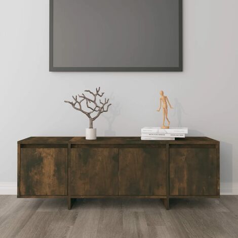 INLIFE Meuble TV Chêne fumé 120x30x40,5 cm Aggloméré (1/5)