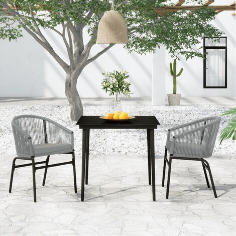 INLIFE Ensemble de salle à manger de jardin 3 pcs Anthracite (1/5)