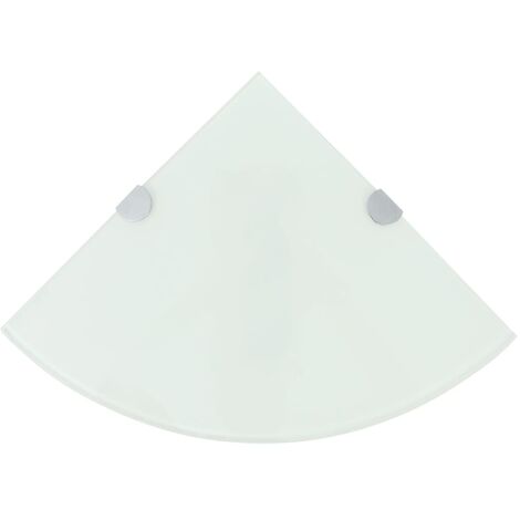 INLIFE Étagères d'angle 2 pcs et supports chromés Verre Blanc 35x35 cm (1/5)