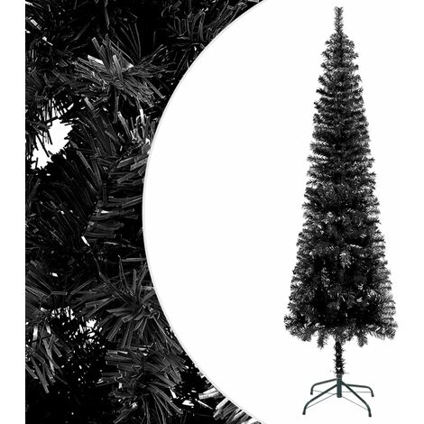 SKM Sapin de Noël étroit Noir 180 cm (1/5)