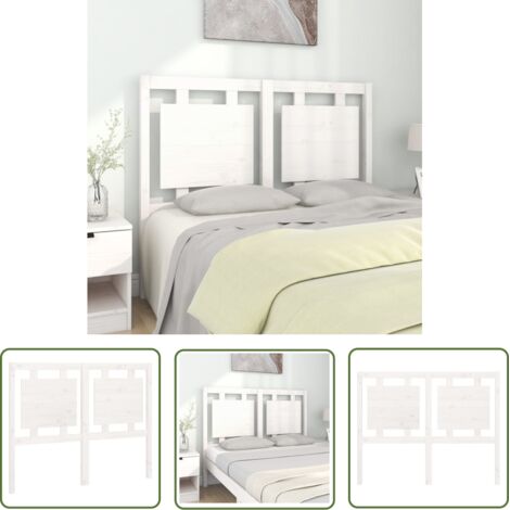 SKM Tête de lit Blanc 125,5x4x100 cm Bois massif de pin (1/5)
