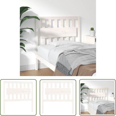 SKM Tête de lit Blanc 95,5x4x100 cm Bois massif de pin (1/5)