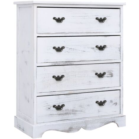 SKM Armoire à tiroirs Blanc 60 x 30 x 75 cm Bois (1/5)