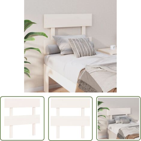 SKM Tête de lit Blanc 93,5x3x81 cm Bois massif de pin (1/5)