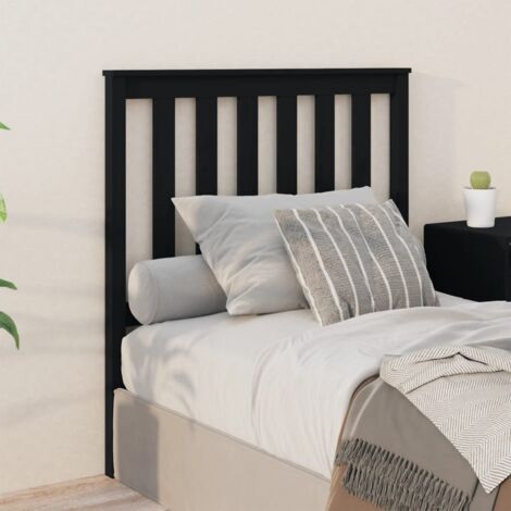 SKM Tête de lit Noir 96x6x101 cm Bois massif de pin (1/5)