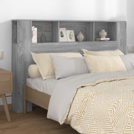 SKM Armoire de tête de lit Sonoma gris 160x18,5x104,5 cm (1/5)