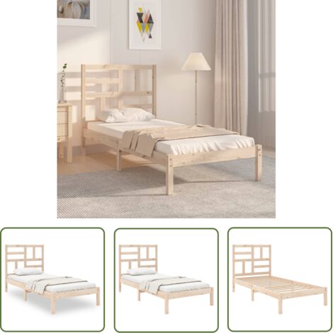 SKM Cadre de lit Bois massif 90x190 cm Simple (1/5)
