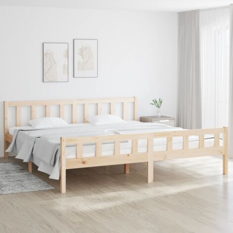 SKM Cadre de lit Bois massif 160x200 cm (1/5)