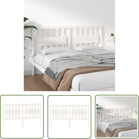 SKM Tête de lit Blanc 165,5x4x100 cm Bois massif de pin (1/5)