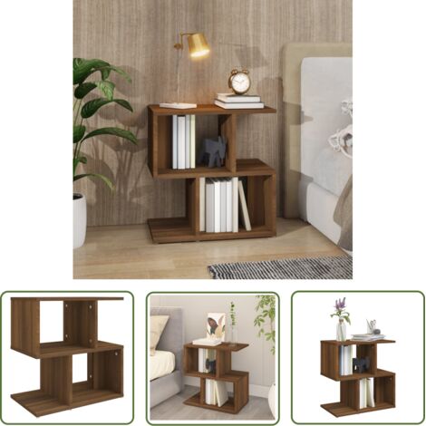 SKM Table de chevet Chêne marron 50x30x51,5 cm Bois d'ingénierie (1/5)
