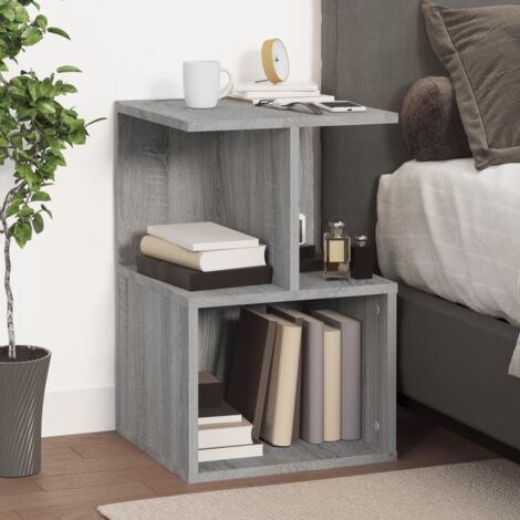 SKM Table de chevet Sonoma gris 35x35x55 cm Bois d'ingénierie (1/5)