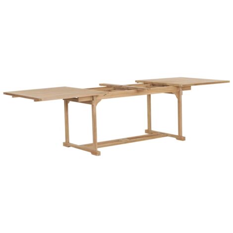 SKM Table extensible de jardin 180-280x100x75 cm Teck solide