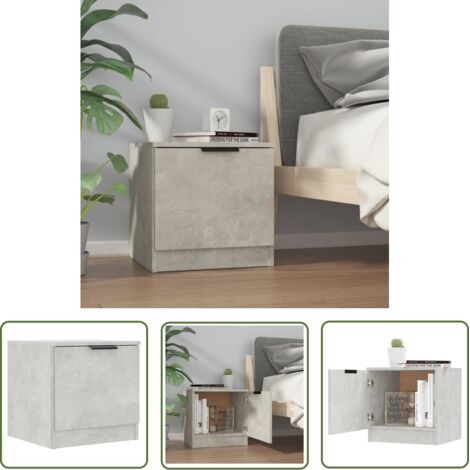 SKM Table de chevet Gris béton 40x39x40 cm (1/5)