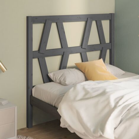 SKM Tête de lit Gris 96x4x100 cm Bois massif de pin (1/5)