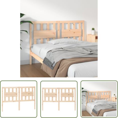 The Living Store Tête de lit 125,5x4x100 cm Bois massif de pin - Tête De Lit - Tête De Lit Bois - Tête De Lit Rustique - Meuble Chambre - Mobilier Chambre (1/5)