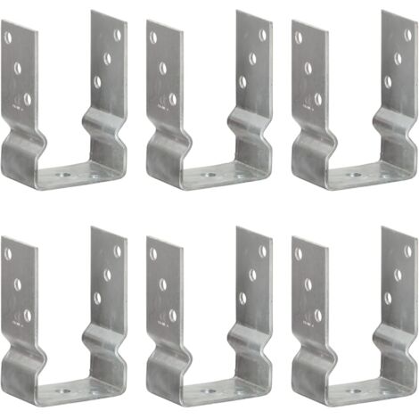 SKM Piquets de clôture 6 pcs Argenté 9x6x15 cm Acier galvanisé (1/5)