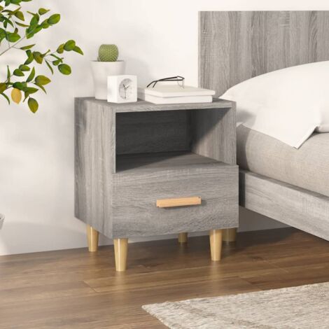 SKM Tables de chevet Sonoma gris 40x35x47 cm (1/5)