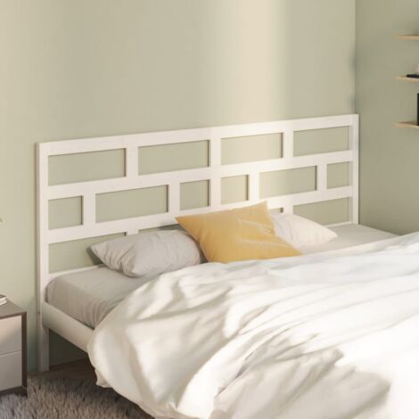 SKM Tête de lit Blanc 186x4x100 cm Bois massif de pin (1/5)