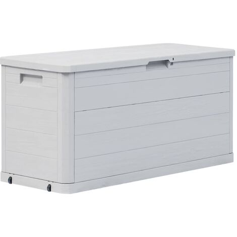 SKM Boîte de rangement de jardin 280 L Gris clair (1/5)