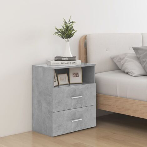 SKM Table de chevet Gris béton 50x32x60 cm (1/5)