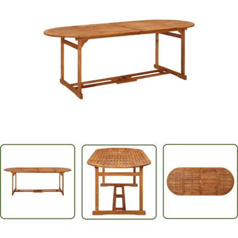 SKM Table à dîner de jardin 220x90x75 cm Bois d'acacia massif (1/5)