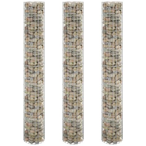 INLIFE Lit surélevé à gabion circulaire 3pcs Acier galvanisé Ø30x200cm (1/3)