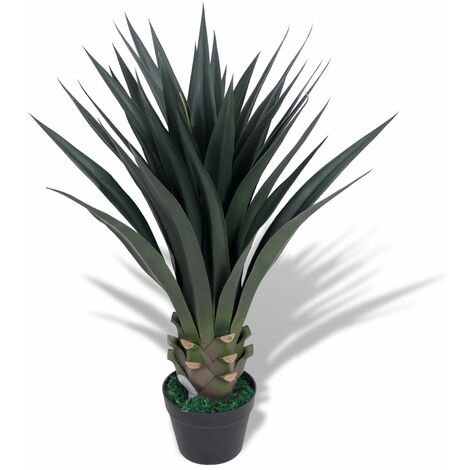 INLIFE Plante artificielle avec pot Yucca 90 cm Vert (1/2)