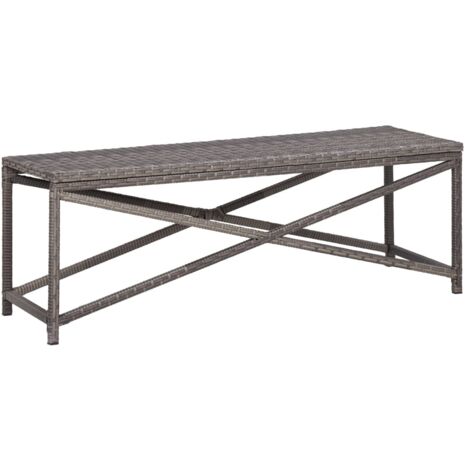 INLIFE Banc de jardin 120 cm Résine tressée Gris (1/5)
