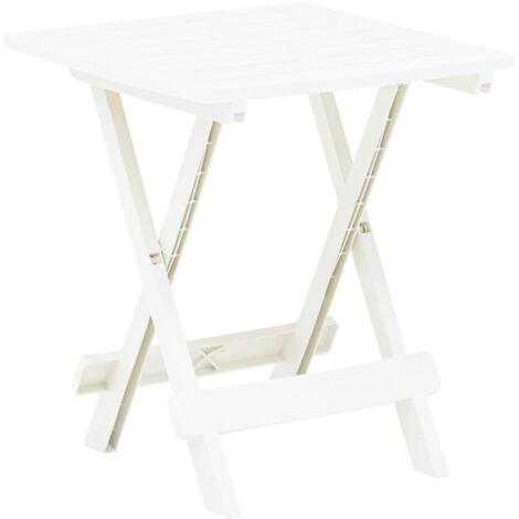 INLIFE Table pliable de jardin Blanc 45x43x50 cm Plastique (1/5)