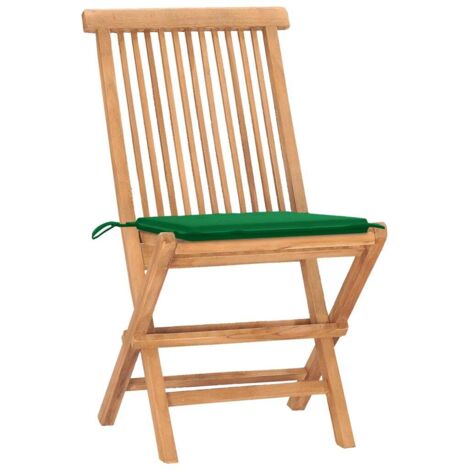 INLIFE Mobilier à dîner d'extérieur pliable avec coussin 3 pcs Teck (1/5)