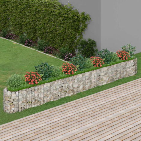 INLIFE Lit surélevé à gabion Fer galvanisé 470x50x50 cm (1/5)