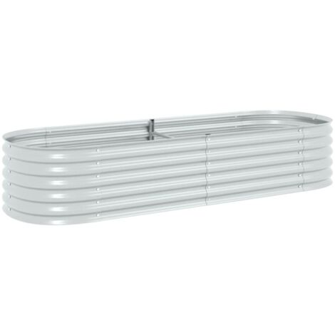 INLIFE Lit surélevé de jardin 240x80x44 cm Acier galvanisé Argenté (1/5)
