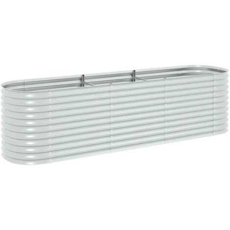 INLIFE Lit surélevé de jardin 320x80x81 cm Acier galvanisé Argenté (1/5)