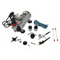 INLIFE Kit de compresseur d'aérographe avec 2 pistolets