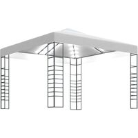 INLIFE Chapiteau de jardin avec guirlande lumineuse à LED 3x3 m Blanc