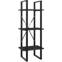 INLIFE Bibliothèque à 3 niveaux Gris 40x30x105 cm Aggloméré