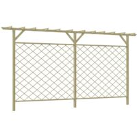 INLIFE Clôture à lattes de jardin avec pergola Bois