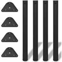 SKM 242148 4 Height Adjustable Table Legs Black 710 mm