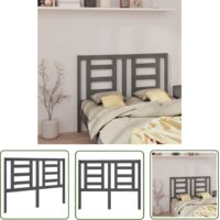 SKM Tête de lit Gris 126x4x100 cm Bois massif de pin