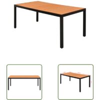 The Living Store Table de jardin Marron 185 x 90 x 74 cm Aluminium et WPC - Table De Jardin - Table Extérieure - Mobilier De Jardin - Table En Aluminium - Table Résistante Aux Intempéries