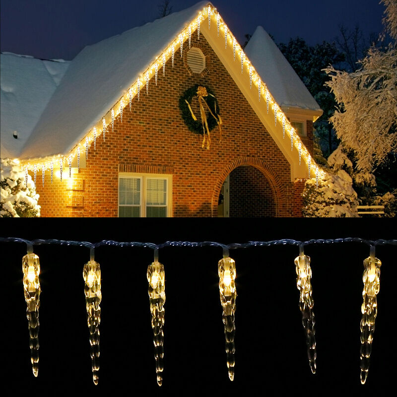 Guirlande lumineuse de Noël en forme de plumes - Guirlande lumineuse LED -  Pour décoration de fenêtre de mariage, d'anniversaire - Blanc - 1,5 m - 10