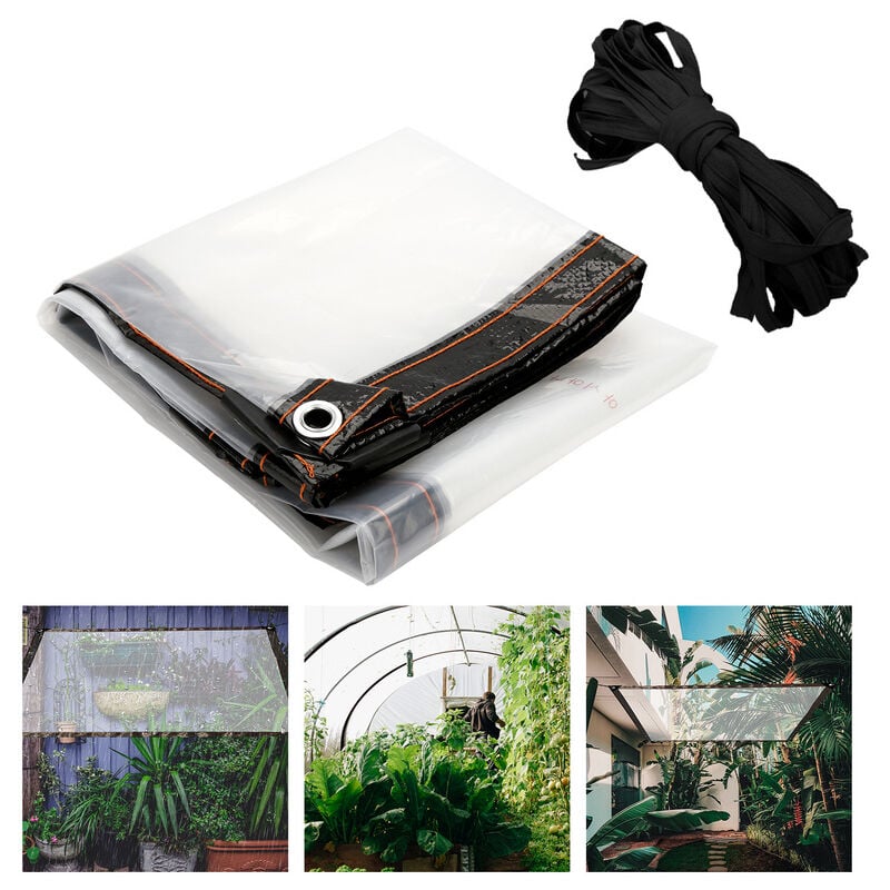 Bâche noire robuste - Imperméable - 160 g/m² - Résistante aux UV - Pour  jardin/meuble/voiture/extérieur/camping - 2 x 9 m