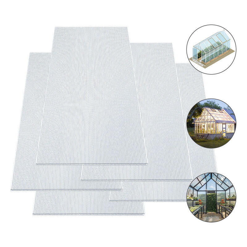 Hengda Plaque polycarbonate creux 10,25 m² 14 unités Plaques à