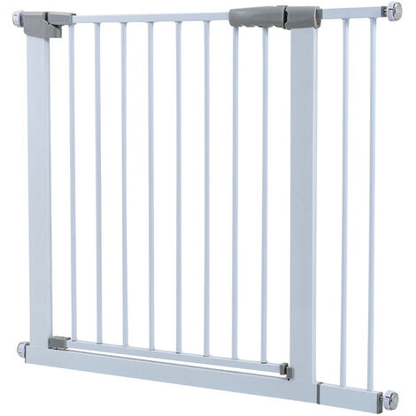 Barriere de securite porte et escalier 75-84cm blanc pour animaux