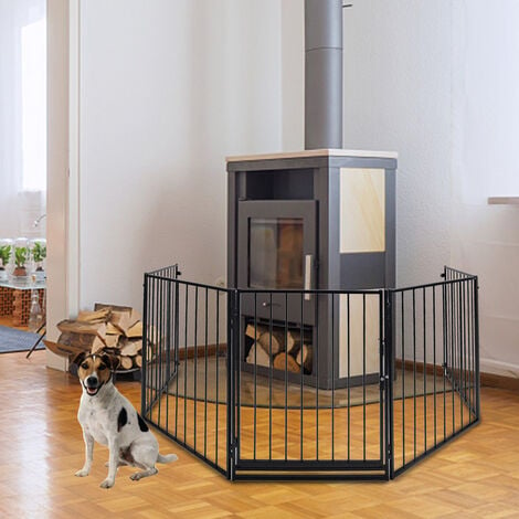 vidaXL Clôture pour cheminée en acier Noir Barrière de sécurité pour enfant  bébé animal