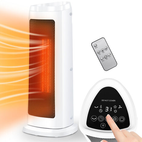 Heizlüfter Heizung Radiator Heizgerät Schwarz Heater Elektroheizung Timer 2000W mit Fernbedienung 12h Timer