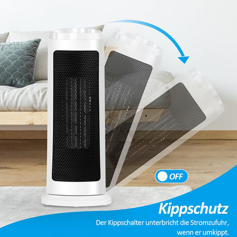 Heizlüfter Heizung Radiator Heizgerät Schwarz Heater Elektroheizung Timer 2000W mit Fernbedienung 12h Timer