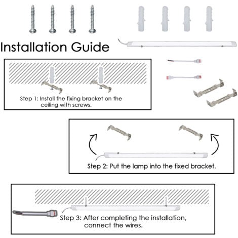 VINGO Réglette LED étanche tubes LED 120cm 36W interconnectable traversante IP65 Plafonnier LED pour locaux pièces humides Blanc Neutre