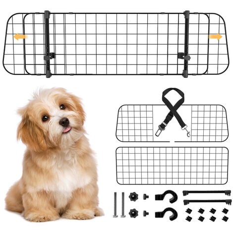 VINGO grille pour chien voiture largeur réglable Avec 3 barbelés kit  complet installation barrière Universelle Pour les chiens noir