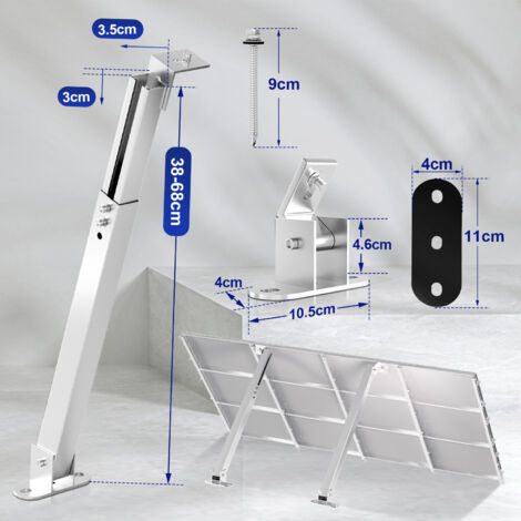 Support pour panneau solaire PV 15-30°Réglable Support panneau pour montage sol Support Fixation Panneau solaire